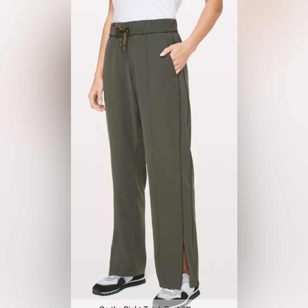 Lululemon On the Right olive Track Pant. Size 4.  VGUC